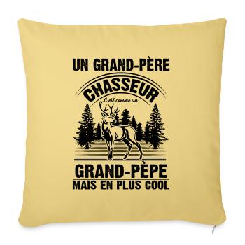 Grand-père Chasseur Chasser Cadeau Fête Des Pères - Housse de coussin décorative 45 x 45 cm - jaune délavé - Devant