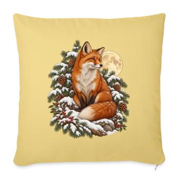 Fuchs im Winterwald - Sofakissenbezug 45 x 45 cm - Hellgelb - Vorne