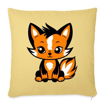 Fox Animal Baby - Sofa pillowcase 17,3'' x 17,3'' (45 x 45 cm) - washed yellow - Front
