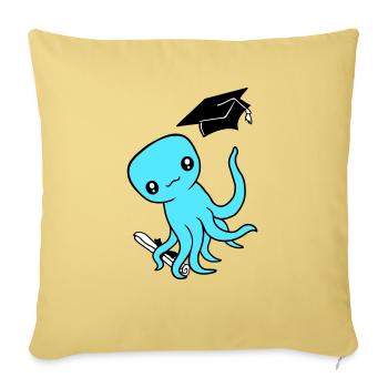 Octopus High School Graduation Passed College - Sofa pillowcase 17,3'' x 17,3'' (45 x 45 cm) - washed yellow - Front