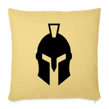 Casque Spartan - Housse de coussin décorative 45 x 45 cm - jaune délavé - Devant