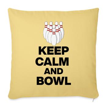 KEEP CALM AND BOWL, STRIKE MEISTER! PIN SNIPER - Sofa pillowcase 17,3'' x 17,3'' (45 x 45 cm) - washed yellow - Front