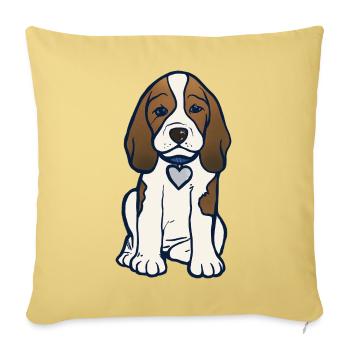 Illustration des Beagle-Herz-Welpen - Sofakissenbezug 45 x 45 cm - Hellgelb - Vorne