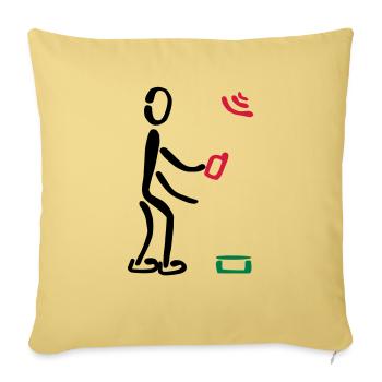 Geocacher Geocaching 3F - Sofa pillowcase 17,3'' x 17,3'' (45 x 45 cm) - washed yellow - Front