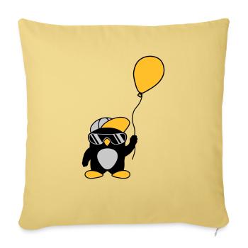 Balloon cool penguin cap - Sofa pillowcase 17,3'' x 17,3'' (45 x 45 cm) - washed yellow - Front