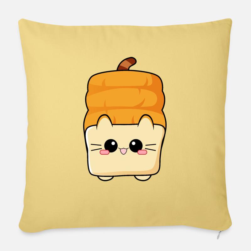 Toast Cat Katze Kitty Brotkatze - Sofakissenbezug 45 x 45 cm - Hellgelb