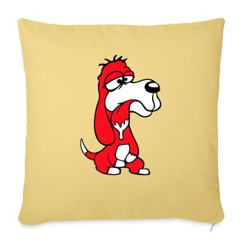Dog Sitting Drooling Spit Tongue Funny Silly Comic - Sofa pillowcase 17,3'' x 17,3'' (45 x 45 cm) - washed yellow - Front