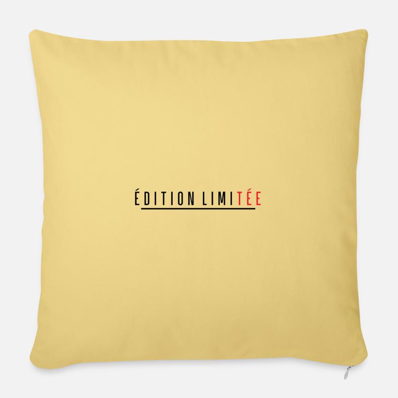 Édition Limitée - Housse de coussin décorative 45 x 45 cm - jaune délavé