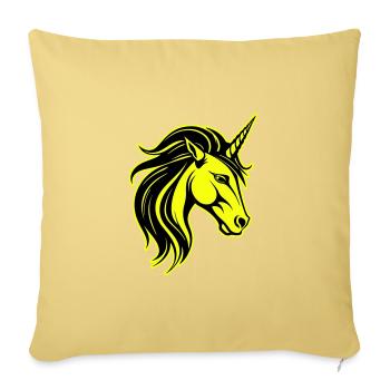 Unicorn Head Portrait Icon - Sofa pillowcase 17,3'' x 17,3'' (45 x 45 cm) - washed yellow - Front