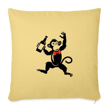 Singe Drôle De Fête Célibataire Marié Marié - Housse de coussin décorative 45 x 45 cm - jaune délavé - Devant