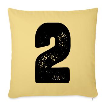 Maillot numéro 2 - Housse de coussin décorative 45 x 45 cm - jaune délavé - Devant