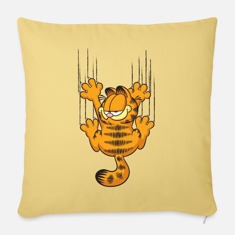 Garfield Égratignures Éraflure - Housse de coussin décorative 45 x 45 cm - jaune délavé