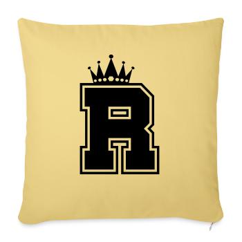 buchstabe R Krone - Sofakissenbezug 45 x 45 cm - Hellgelb - Vorne
