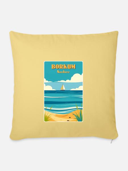 Borkum - Sofakissenbezug 45 x 45 cm - Hellgelb