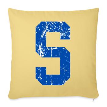 Retro Sportbuchstaben - Sofakissenbezug 45 x 45 cm - Hellgelb - Vorne