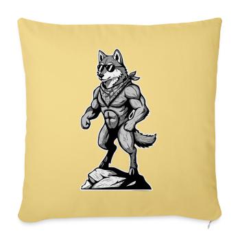 Wandern Wanderer Bergsteiger Berg Wolf  - Sofakissenbezug 45 x 45 cm - Hellgelb - Vorne