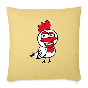 Huhn Vogel Hahn Chick Gockel grinsen Lustig Spaß - Sofakissenbezug 45 x 45 cm - Hellgelb - Vorne