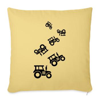 Silhouette de l’icône du tracteur - Housse de coussin décorative 45 x 45 cm - jaune délavé - Devant