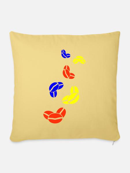 Kaffeebohne Symbol - Sofakissenbezug 45 x 45 cm - Hellgelb