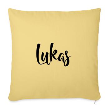 Name - Lukas - Sofakissenbezug 45 x 45 cm - Hellgelb - Vorne