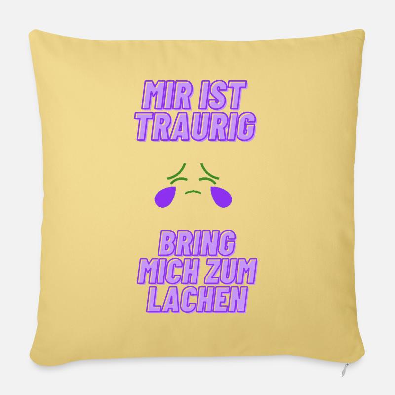 Mir ist traurig bring mich zum Lachen - Sofakissenbezug 45 x 45 cm - Hellgelb