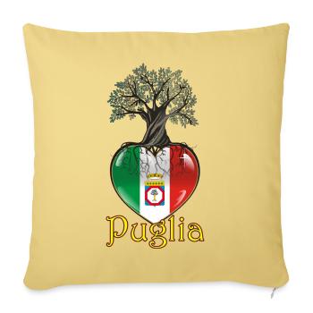 Cœur de racines des Pouilles - Housse de coussin décorative 45 x 45 cm - jaune délavé - Devant