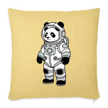 Combinaison spatiale panda bear - Housse de coussin décorative 45 x 45 cm - jaune délavé - Devant