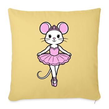 ballerina mouse - Sofa pillowcase 17,3'' x 17,3'' (45 x 45 cm) - washed yellow - Front