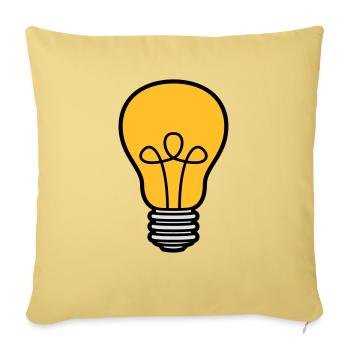 gluehbirne licht strom idee schlau ueberlegen loes - Sofakissenbezug 45 x 45 cm - Hellgelb - Vorne