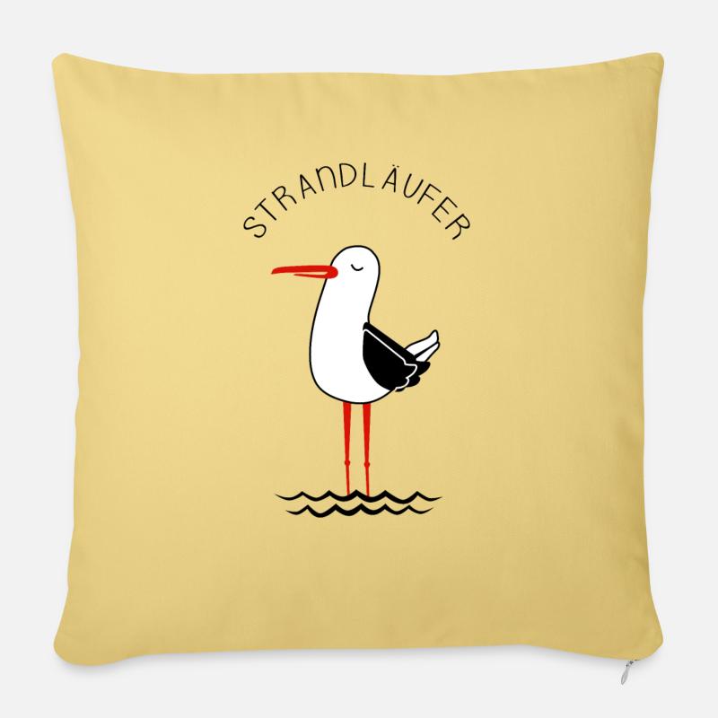 Strandläufer - Sofakissenbezug 45 x 45 cm - Hellgelb