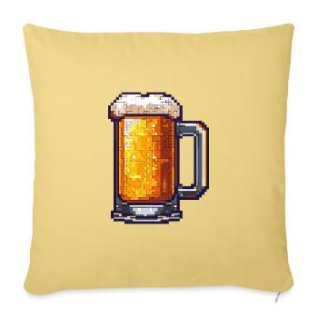 Beer Mug Pixel Beer - Sofa pillowcase 17,3'' x 17,3'' (45 x 45 cm) - washed yellow - Front