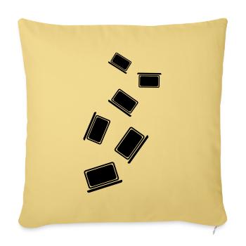 Laptop Pc Office - Sofa pillowcase 17,3'' x 17,3'' (45 x 45 cm) - washed yellow - Front
