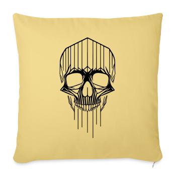 Skeleon Skull - Sofa pillowcase 17,3'' x 17,3'' (45 x 45 cm) - washed yellow - Front