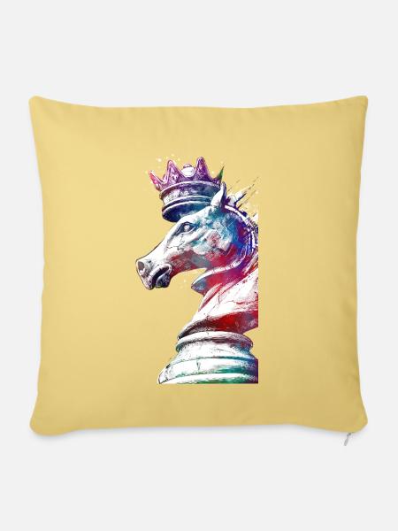 Schachsportkunst #chess #sport - Sofakissenbezug 45 x 45 cm - Hellgelb