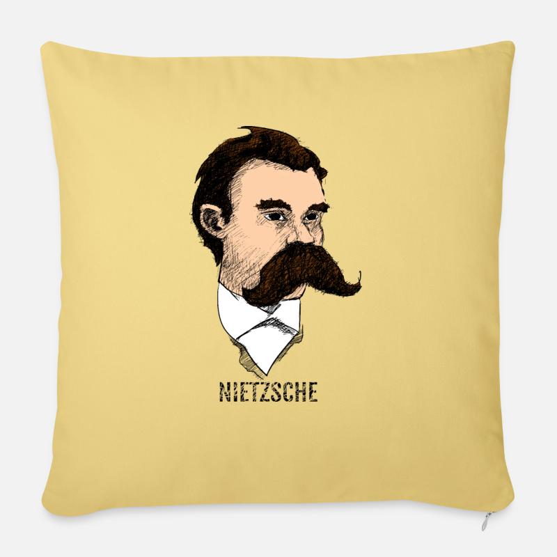 Nietzsche - Sofakissenbezug 45 x 45 cm - Hellgelb
