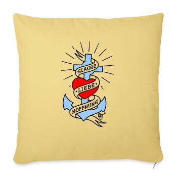Glaube Liebe Hoffnung tall colored - Sofakissenbezug 45 x 45 cm - Hellgelb - Vorne