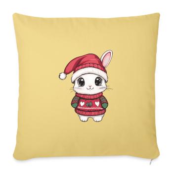 Hase Weihnachten Comic - Sofakissenbezug 45 x 45 cm - Hellgelb - Vorne