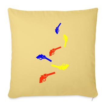 Weapon Symbol Pistol - Sofa pillowcase 17,3'' x 17,3'' (45 x 45 cm) - washed yellow - Front