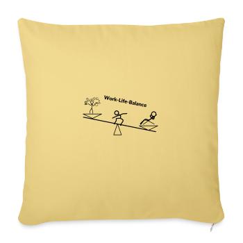 Équilibre travail-vie personnelle - Housse de coussin décorative 45 x 45 cm - jaune délavé - Devant