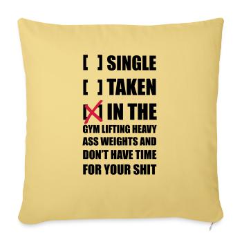 Fitness unique - Housse de coussin décorative 45 x 45 cm - jaune délavé - Devant