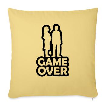 Papa Mama Game Over - Housse de coussin décorative 45 x 45 cm - jaune délavé - Devant