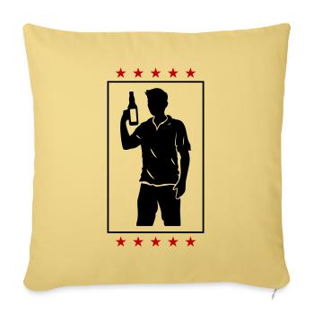 Drinking Team Bottle - Sofa pillowcase 17,3'' x 17,3'' (45 x 45 cm) - washed yellow - Front