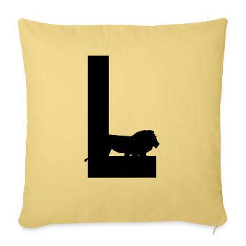 L lion - Housse de coussin décorative 45 x 45 cm - jaune délavé - Devant