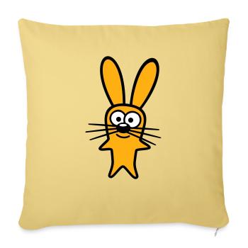Lapin Lapin Dessin animé Petit Animal Mignon - Housse de coussin décorative 45 x 45 cm - jaune délavé - Devant