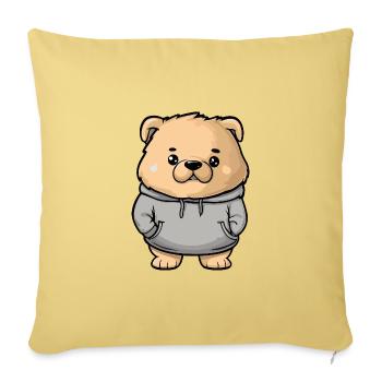 Chow Chow Dog Funny - Sofa pillowcase 17,3'' x 17,3'' (45 x 45 cm) - washed yellow - Front