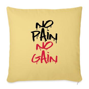 no_pain_no_gain_1_f2 - Housse de coussin décorative 45 x 45 cm - jaune délavé - Devant