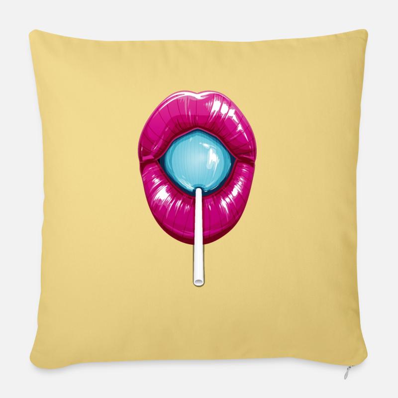 Lollipops - Sofa pillowcase 17,3'' x 17,3'' (45 x 45 cm) - washed yellow