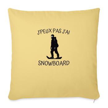 J'peux pas j'ai snowboard - Housse de coussin décorative 45 x 45 cm - jaune délavé - Devant