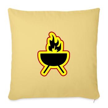 Grill Symbol Grilling - Sofa pillowcase 17,3'' x 17,3'' (45 x 45 cm) - washed yellow - Front
