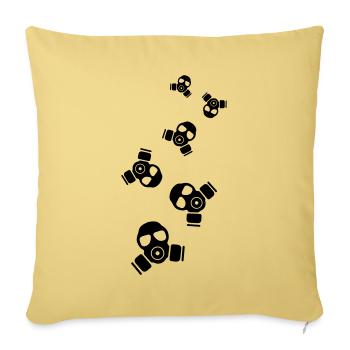 Gas mask symbol - Sofa pillowcase 17,3'' x 17,3'' (45 x 45 cm) - washed yellow - Front